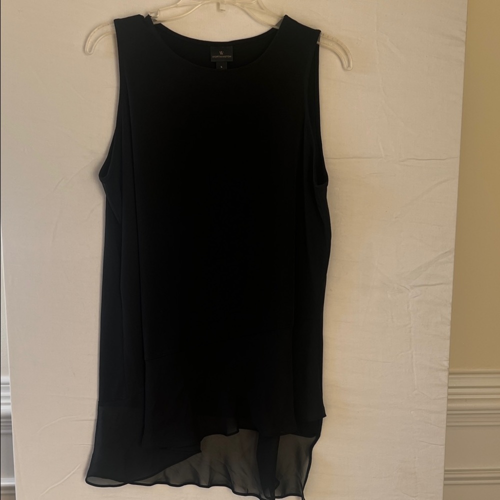Worthington Black Sleeveless Blouse